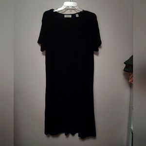 Exclusively For You Lord & Taylor Black Short Sleeve Rayon Dress L